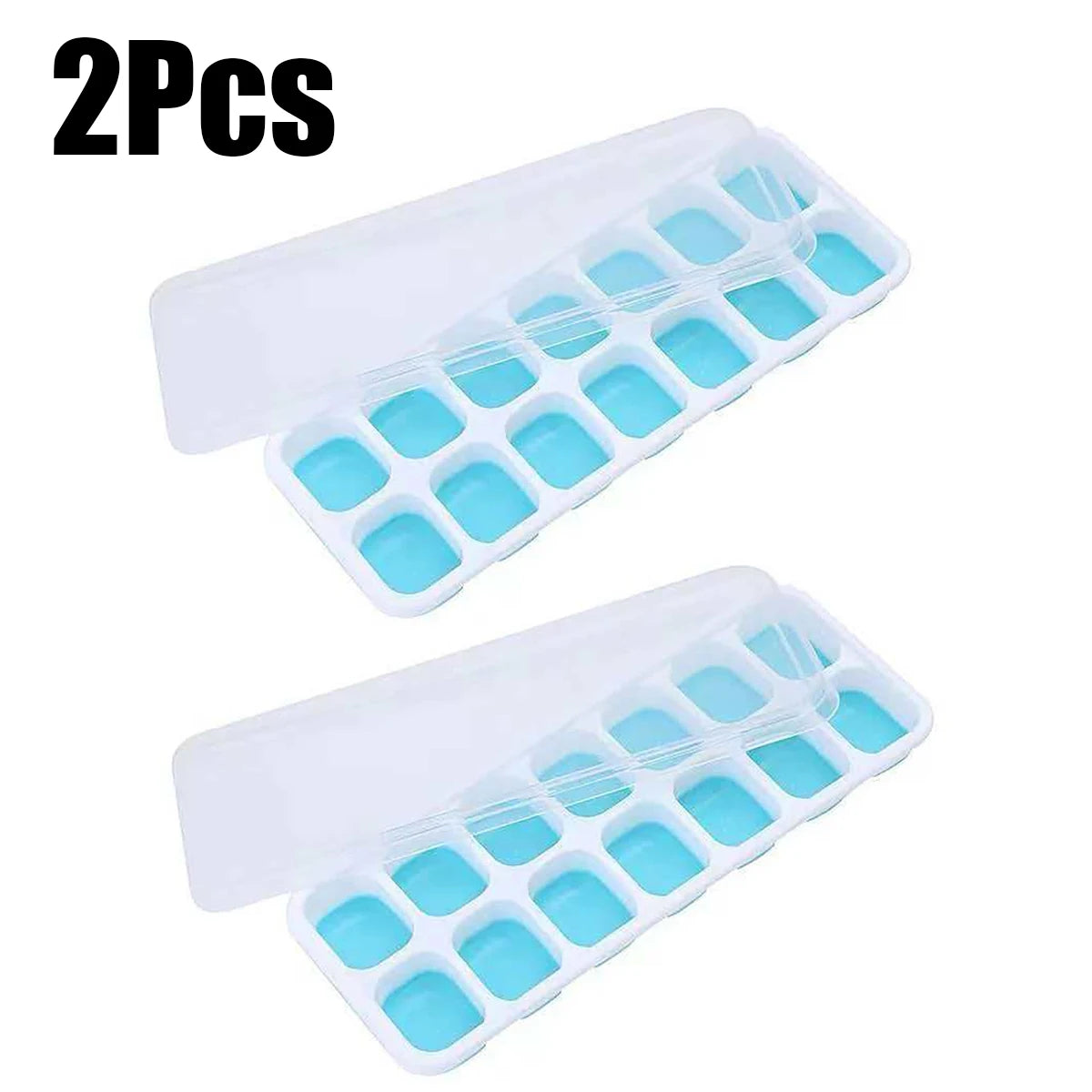 4-Pack Random Color Ice Cube Mold Set, with a Tray with 14 Compartments, Multifunctional Chocolate Mold with Removable Lid, Stackable Ice Trays with Lids, Suitable for Freezing, Ideal for Making Cocktail Whiskey, Kitchen Tool