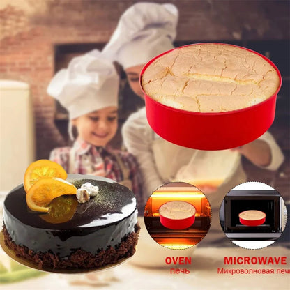 Round Silicone Cake Mold 4/6/8/10inch Nonstick Cake Pan Tray Cheesecake Pan Baking Mould Perfect For Birthday Christmas Party