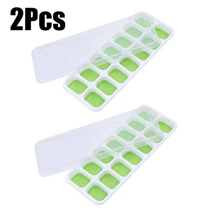 4-Pack Random Color Ice Cube Mold Set, with a Tray with 14 Compartments, Multifunctional Chocolate Mold with Removable Lid, Stackable Ice Trays with Lids, Suitable for Freezing, Ideal for Making Cocktail Whiskey, Kitchen Tool