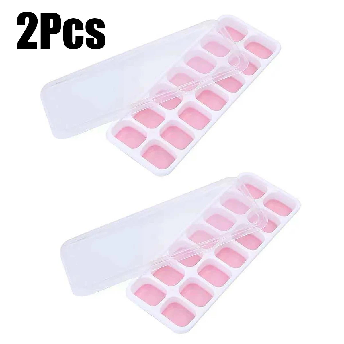 4-Pack Random Color Ice Cube Mold Set, with a Tray with 14 Compartments, Multifunctional Chocolate Mold with Removable Lid, Stackable Ice Trays with Lids, Suitable for Freezing, Ideal for Making Cocktail Whiskey, Kitchen Tool