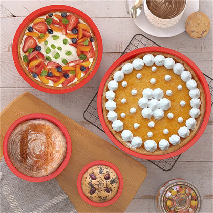 Round Silicone Cake Mold 4/6/8/10inch Nonstick Cake Pan Tray Cheesecake Pan Baking Mould Perfect For Birthday Christmas Party