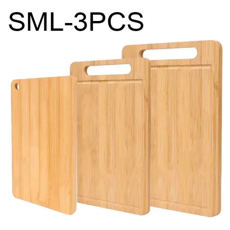 WXCOO Kitchen Wooden Chopping Boards Double-sided Serving Board for Meat Fruit and Vegetable Cutter Solid Wooden Cutting Board
