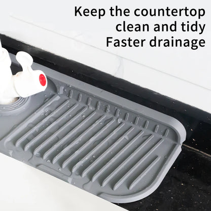 Kitchen Silicone Faucet Mat Faucet Water Catcher Mat Sink Splash Pad Countertop Protector Bathroom