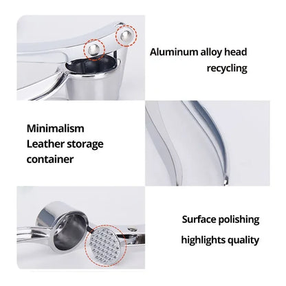 Kitchen Accessories Silvery Stainless Steel Garlic Masher Kitchen Vegetable Cooking Extruder Manual Ginger Grinder And Tool