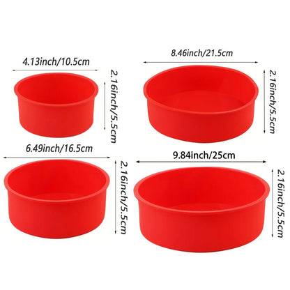 Round Silicone Cake Mold 4/6/8/10inch Nonstick Cake Pan Tray Cheesecake Pan Baking Mould Perfect For Birthday Christmas Party