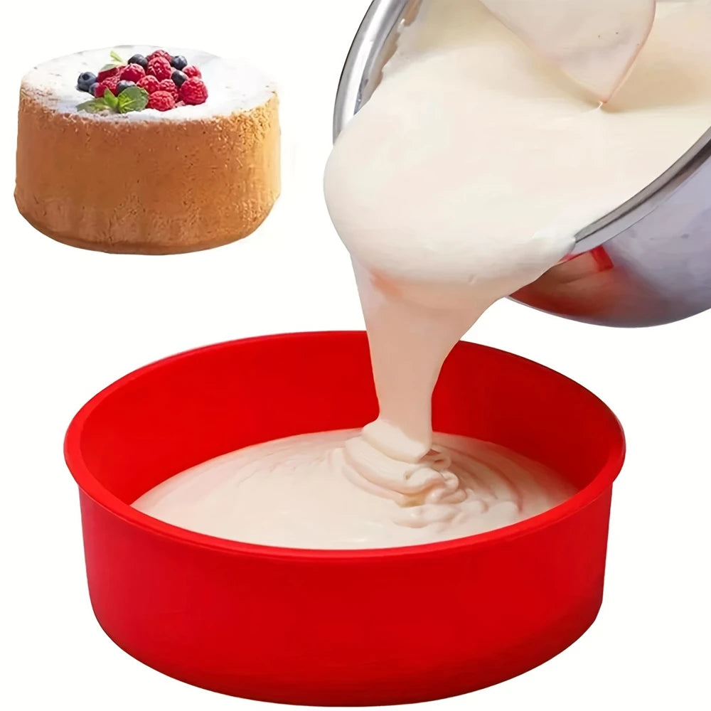 Round Silicone Cake Mold 4/6/8/10inch Nonstick Cake Pan Tray Cheesecake Pan Baking Mould Perfect For Birthday Christmas Party
