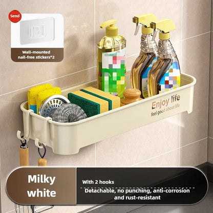 Kitchen Sink Drain Rack Organizer ABS Plastic Self-draining Sink Shelf Soap Sponge Holder Dishcloth Towel Rack Filter Basket