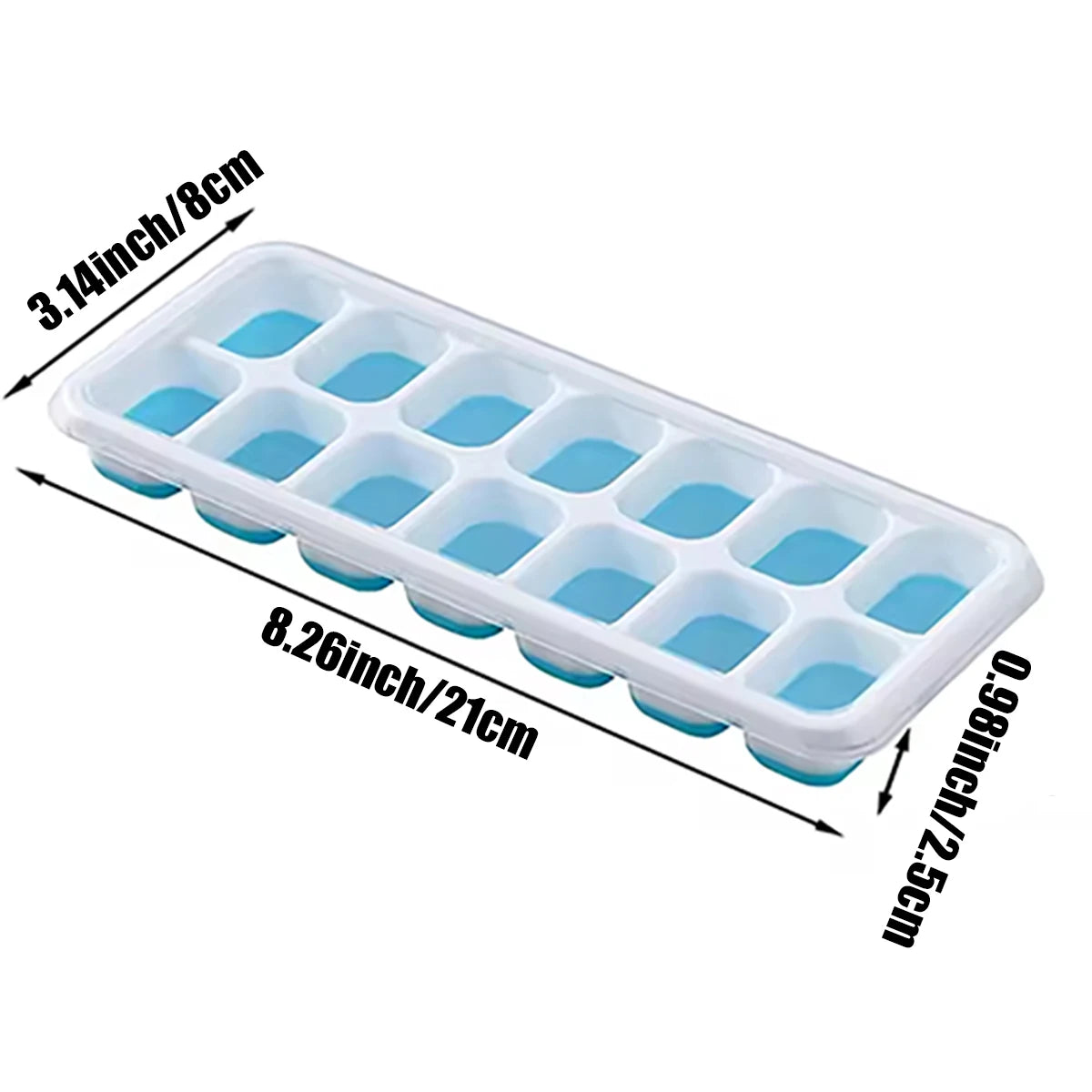 4-Pack Random Color Ice Cube Mold Set, with a Tray with 14 Compartments, Multifunctional Chocolate Mold with Removable Lid, Stackable Ice Trays with Lids, Suitable for Freezing, Ideal for Making Cocktail Whiskey, Kitchen Tool