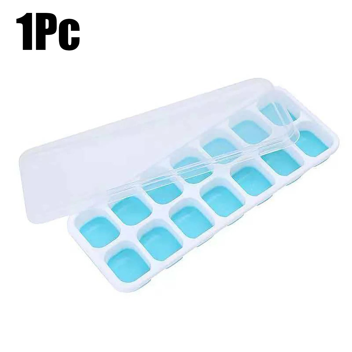 4-Pack Random Color Ice Cube Mold Set, with a Tray with 14 Compartments, Multifunctional Chocolate Mold with Removable Lid, Stackable Ice Trays with Lids, Suitable for Freezing, Ideal for Making Cocktail Whiskey, Kitchen Tool